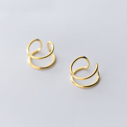 Double-layer line ear clip without pierced earrings-Jewearrings