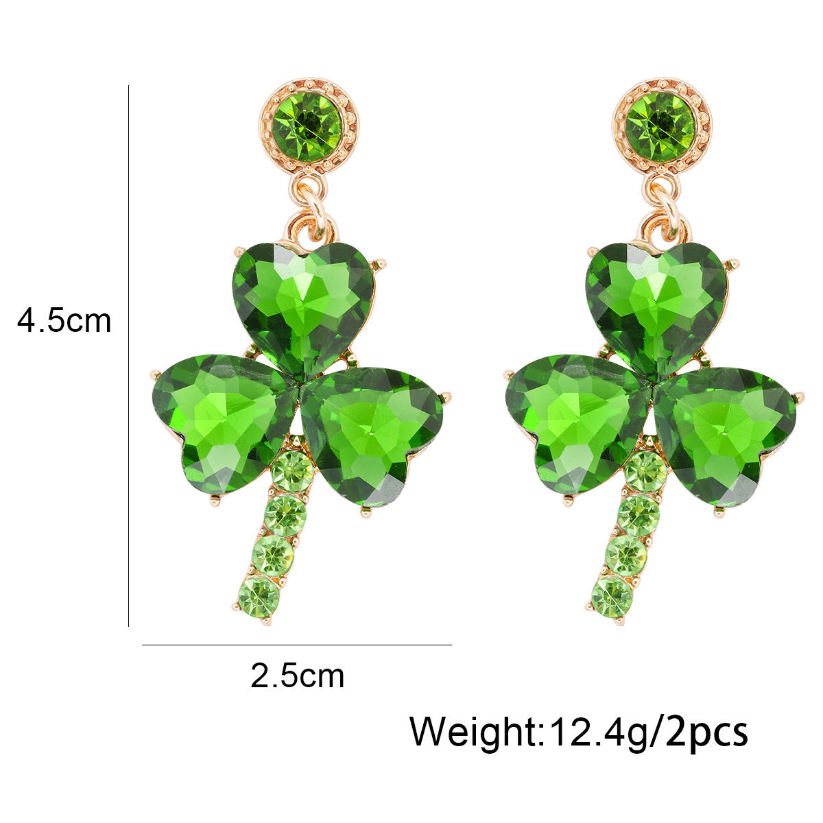 Women's Fashion Green Eardrops Stud Earrings-Jewearrings