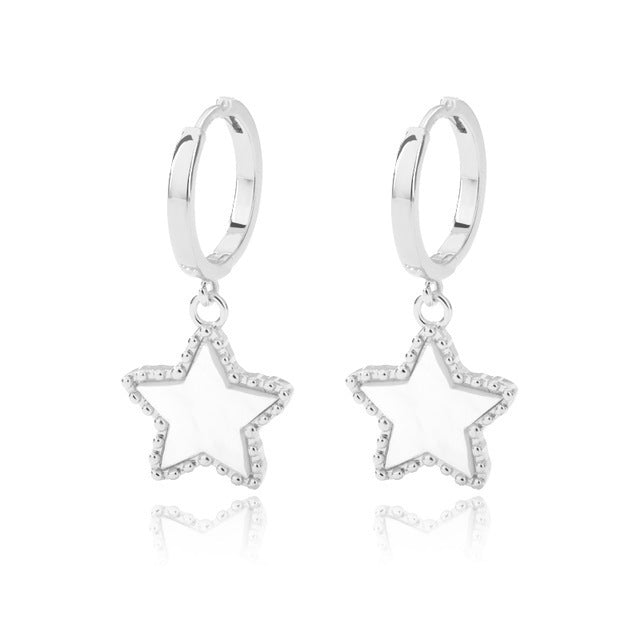 New Opal Inlaid Star Earrings For Women-Jewearrings