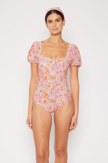 Marina West Swim Floral Puff Sleeve One-Piece-Jewearrings