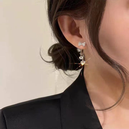 Bow Tassel Fashionable And Sweet Style Earrings For Women-Jewearrings