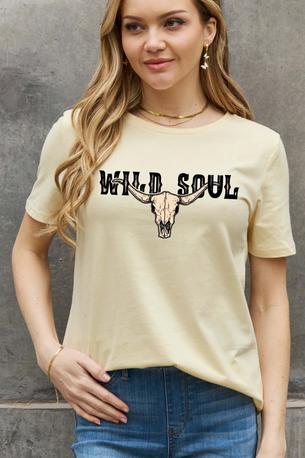 Simply Love Full Size WILD SOUL Graphic Cotton Tee-Jewearrings