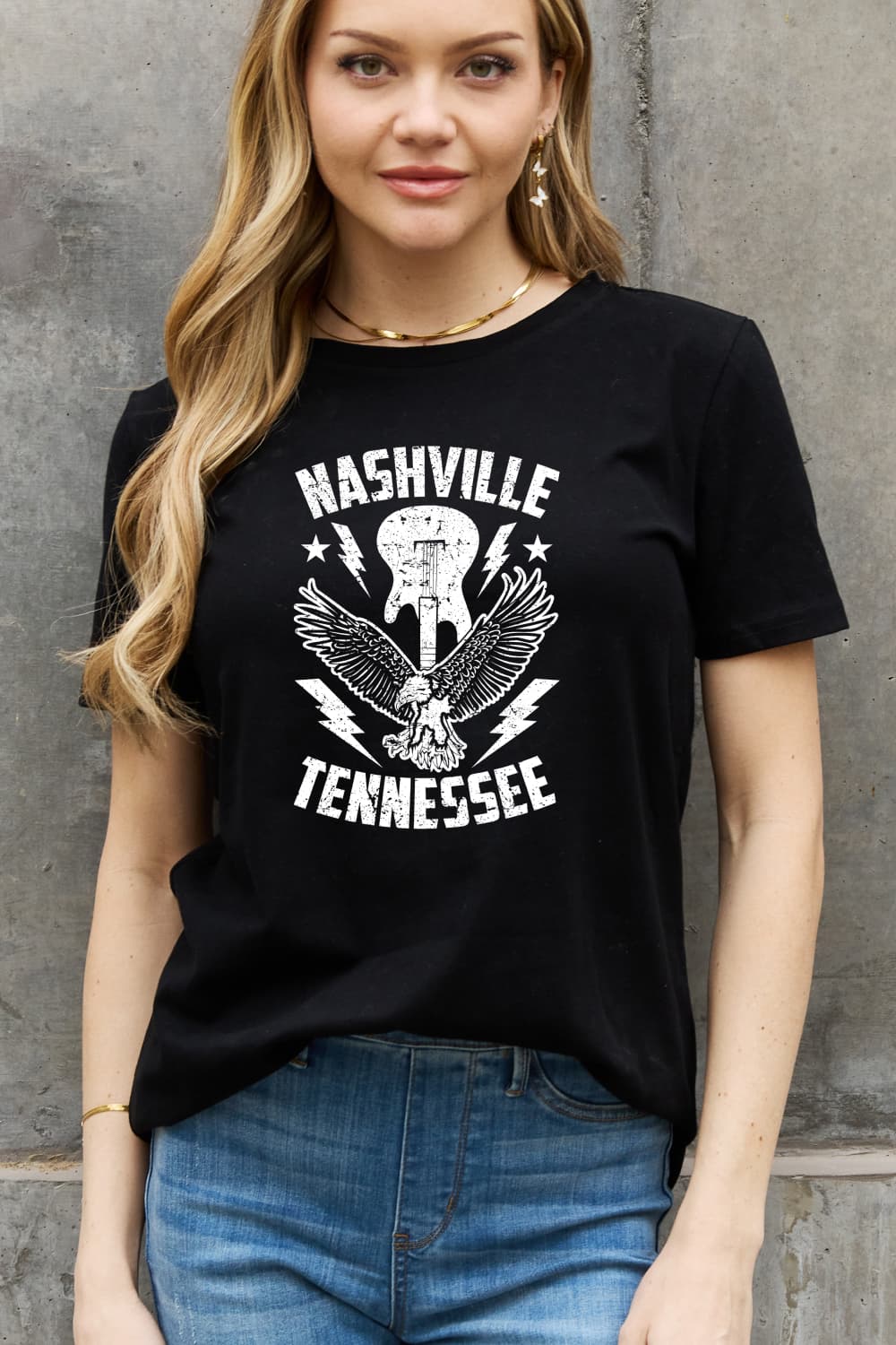 Simply Love Simply Love Full Size NASHVILLE TENNESSEE Graphic Cotton Tee-Jewearrings