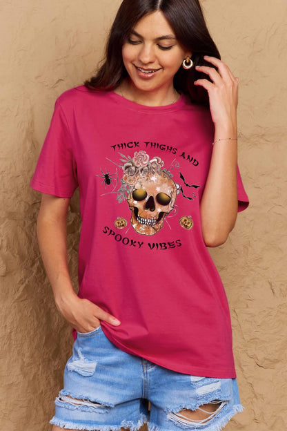 Simply Love Full Size THICK THIGHS AND SPOOKY VIBES Graphic Cotton T-Shirt-Jewearrings