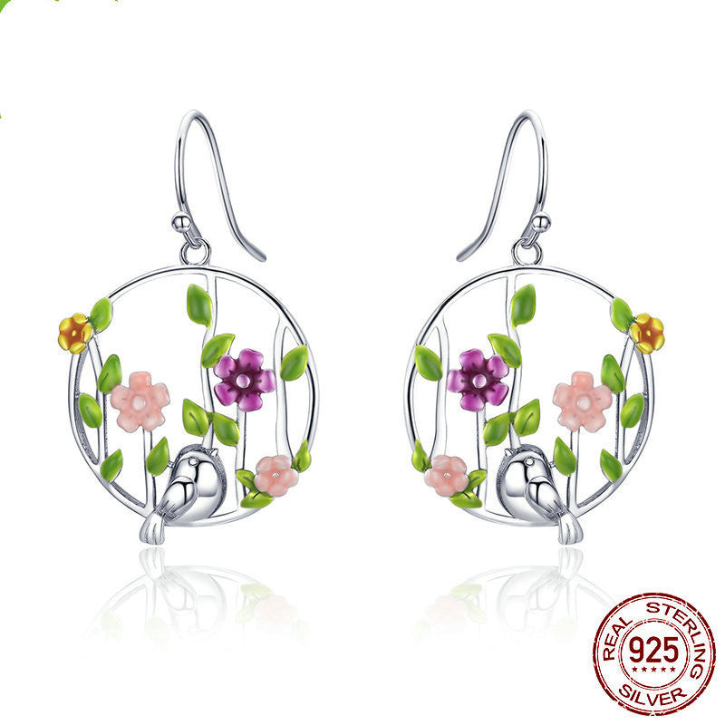 Forest Story 925 Sterling Silver Temperament Earrings-Jewearrings