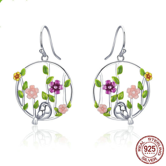 Forest Story 925 Sterling Silver Temperament Earrings-Jewearrings