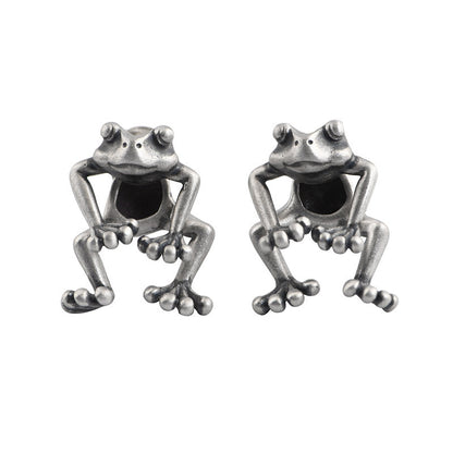 Frog Earrings Vintage Silver Earrings-Jewearrings