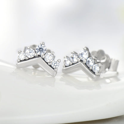 S925 Sterling Silver Crown Cute Earrings Women-Jewearrings