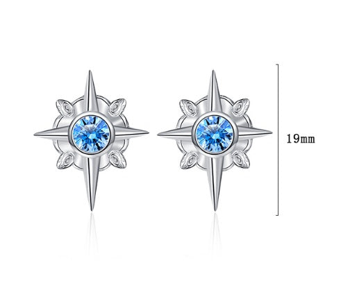 Special-interest Design 925 Sterling Silver Exquisite Hexagram Stud Earrings-Jewearrings