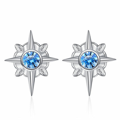 Special-interest Design 925 Sterling Silver Exquisite Hexagram Stud Earrings-Jewearrings