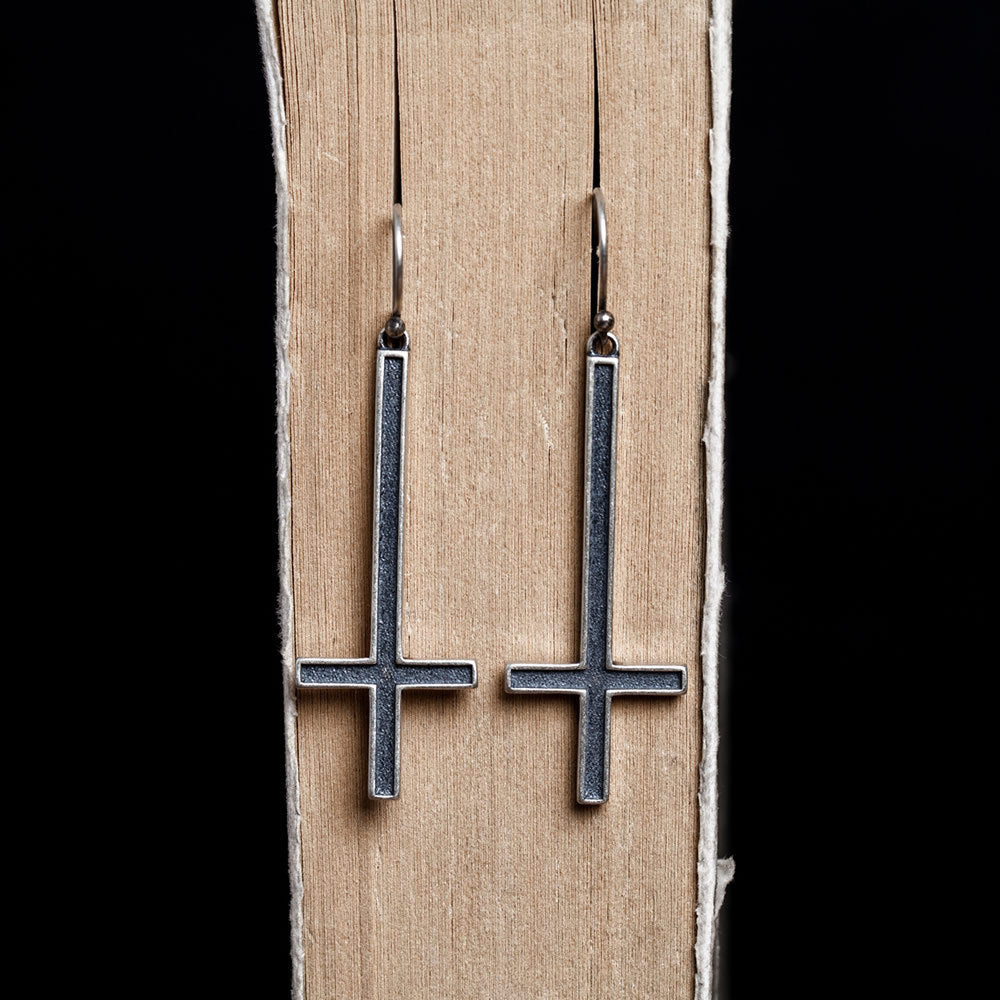 S925 Sterling Silver Gothic Earrings Cross-Jewearrings