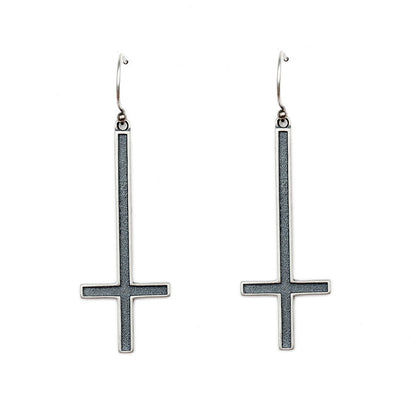 S925 Sterling Silver Gothic Earrings Cross-Jewearrings