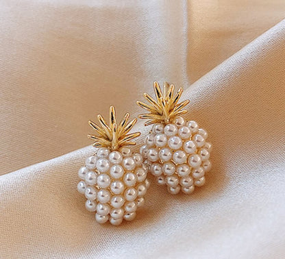 Pineapple Starfish Pearl Earrings-Jewearrings