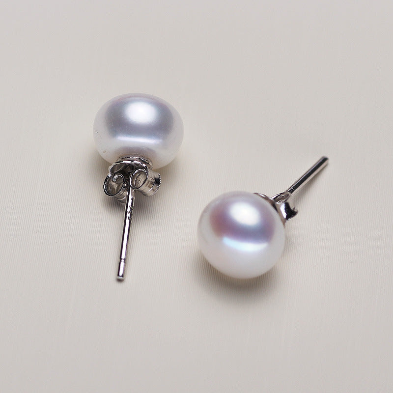 S925 Pure Silver Freshwater Pearl Earrings-Jewearrings