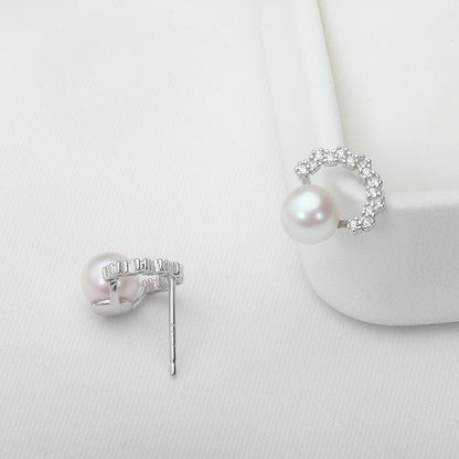 6-7mm Sea Pearls Stud Earrings S925 Sterling Silver-Jewearrings