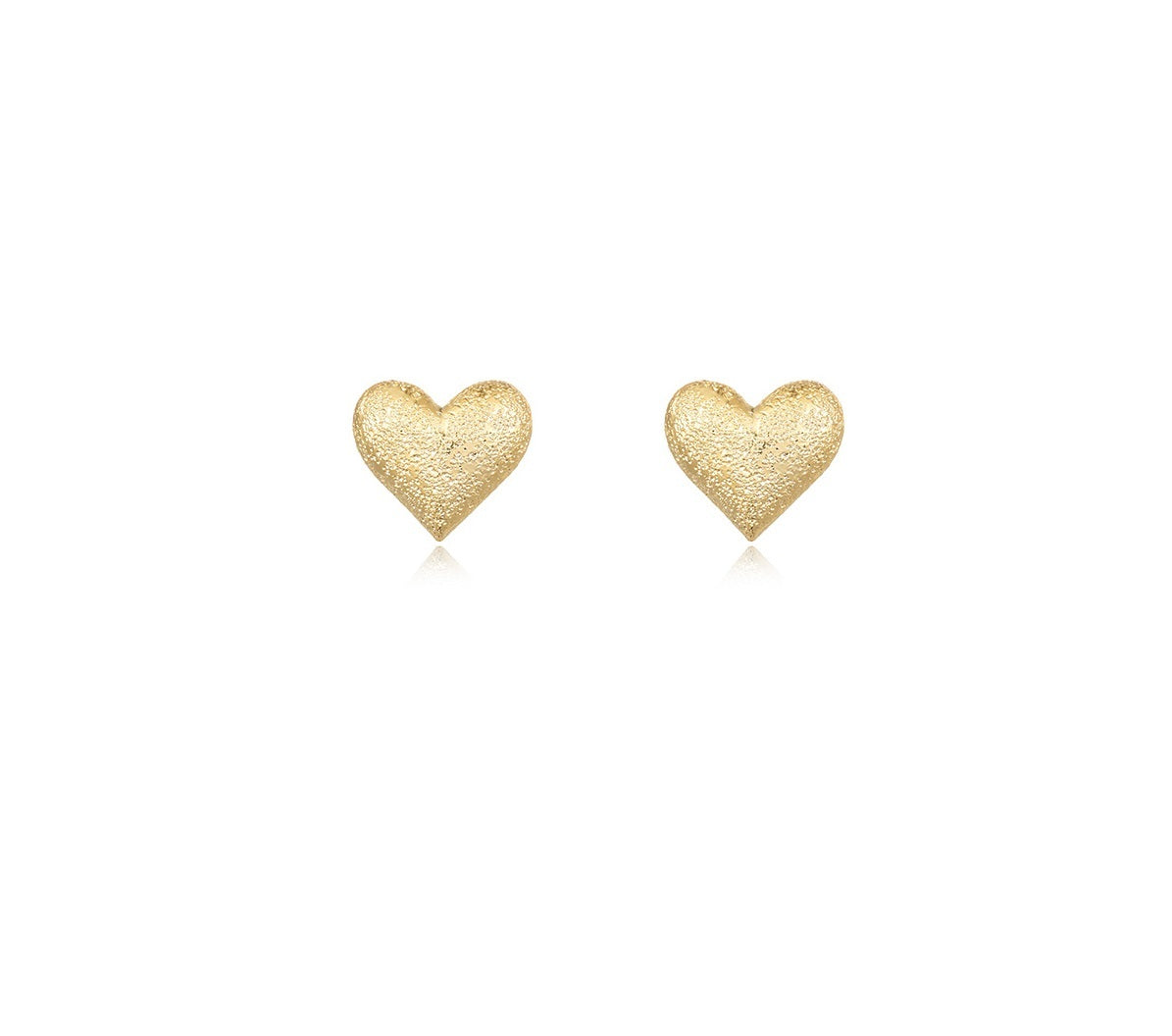 French Simplicity Carved Texture Love Heart Stud Earrings Women's-Jewearrings