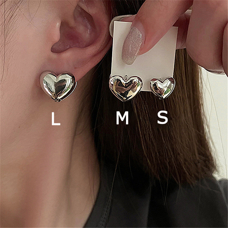 Three-dimensional Love Ear Clip Female Fashion Sweet Personalized Earrings-Jewearrings