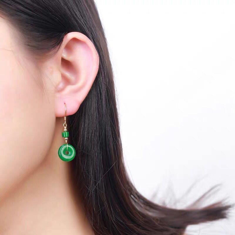 New Elegant Emerald Jade Earrings-Jewearrings