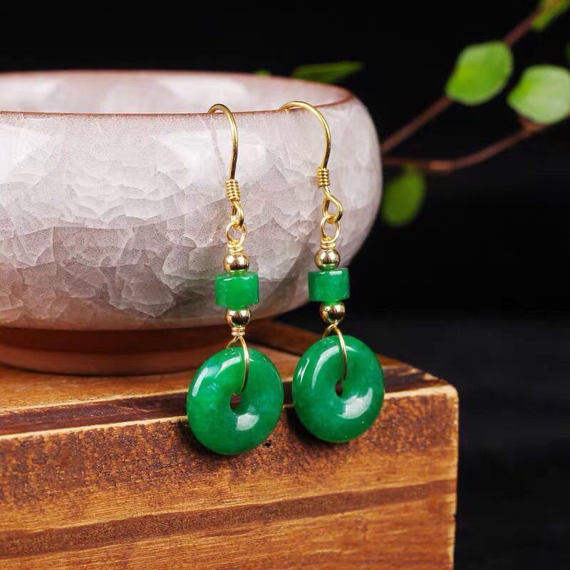 New Elegant Emerald Jade Earrings-Jewearrings