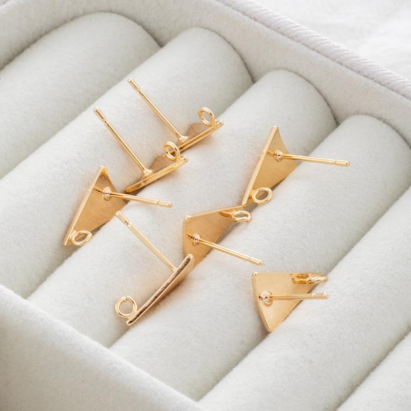 Gold Color Protection 8 12mm Triangle Earrings With Rings-Jewearrings