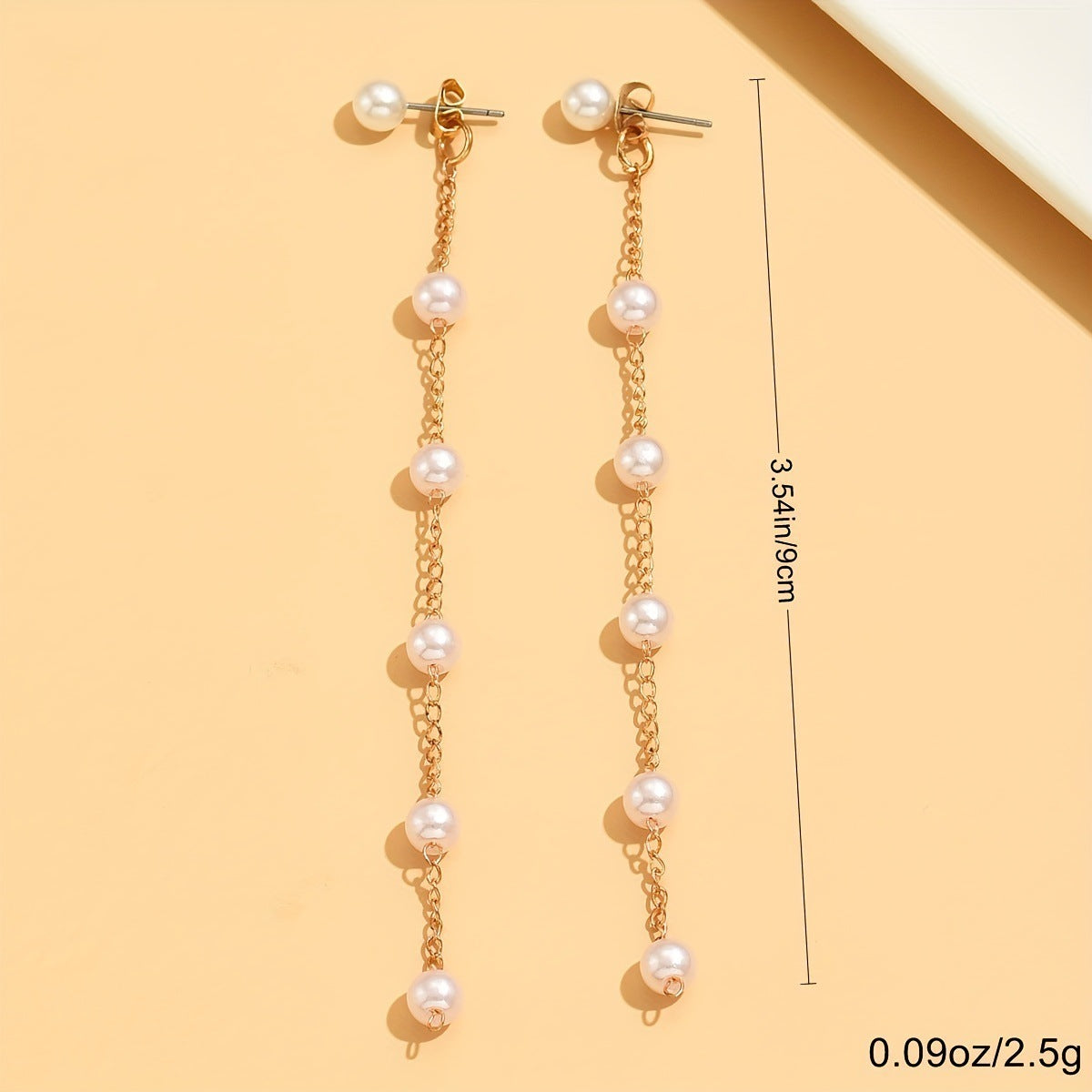 Women's Fashionable All-match Gas Pearl Long Chain Earrings-Jewearrings