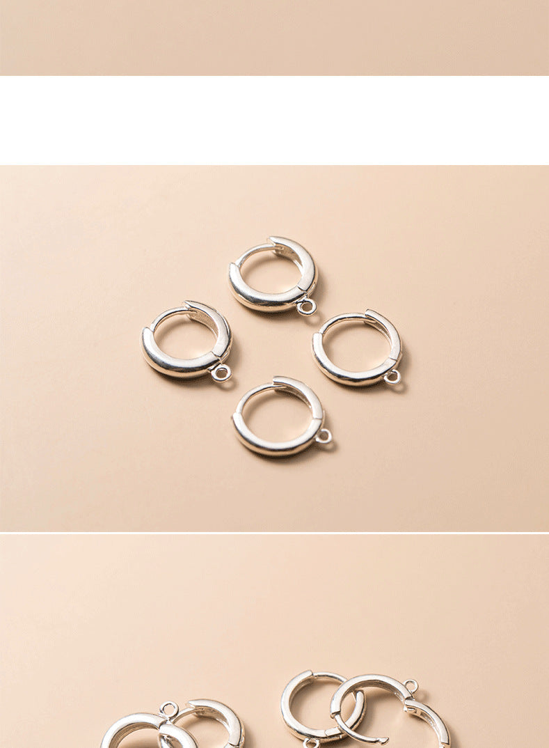 Women's Silver Round Earrings With Ring Ear Clip-Jewearrings