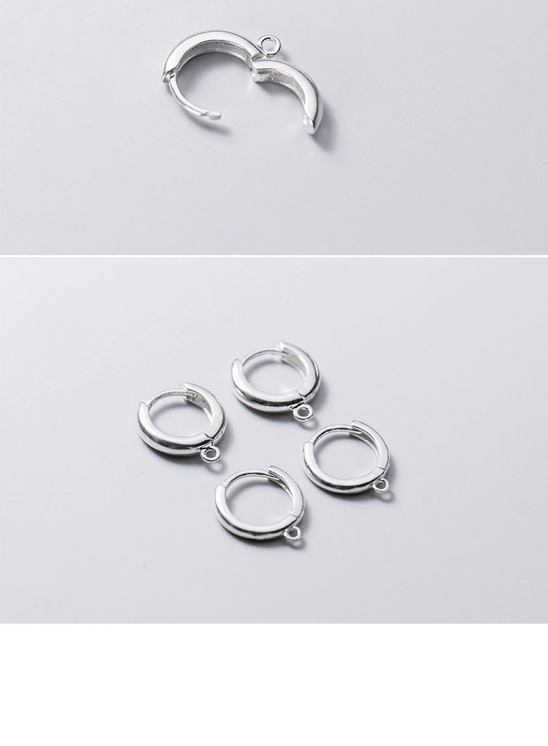 Women's Silver Round Earrings With Ring Ear Clip-Jewearrings