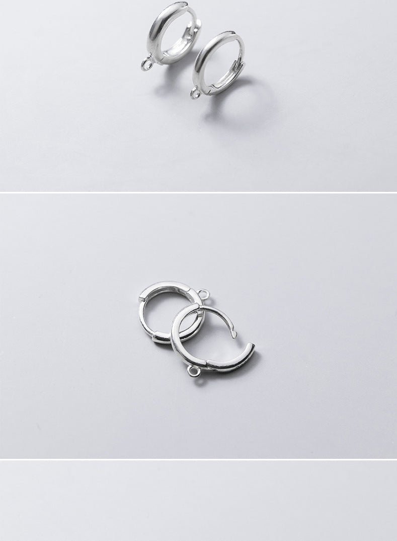 Women's Silver Round Earrings With Ring Ear Clip-Jewearrings