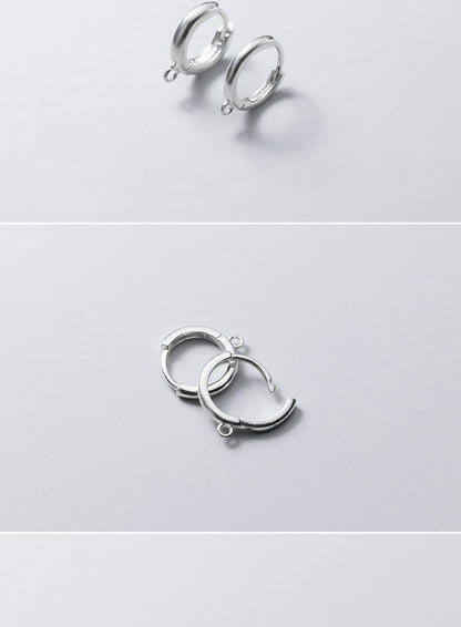 Women's Silver Round Earrings With Ring Ear Clip-Jewearrings