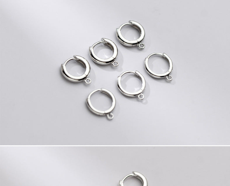 Women's Silver Round Earrings With Ring Ear Clip-Jewearrings