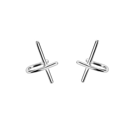 Cross Personality Line Cross Earrings Simple-Jewearrings