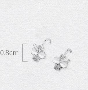 Women's Four-leaf Clover Sterling Silver Ear Clip Earrings-Jewearrings