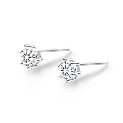 Six-claw Stud Earrings For Women Sterling Silver Simple-Jewearrings