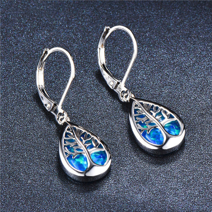 925 Sterling Silver Life Tree Dangle Earrings jewelry-Jewearrings