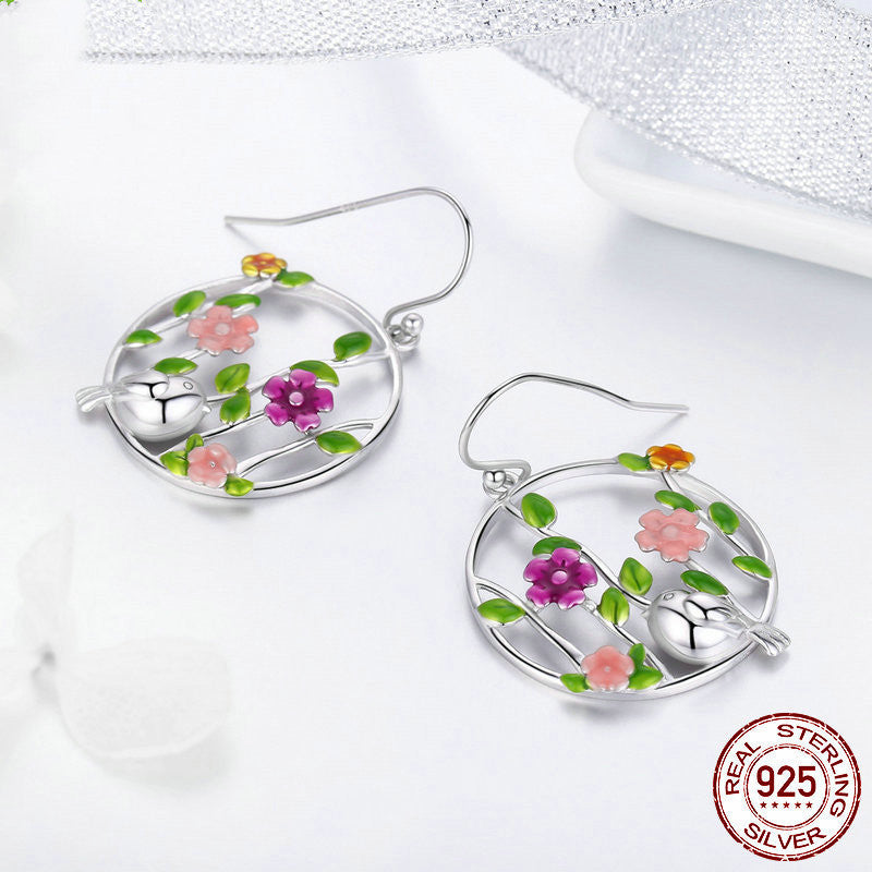 Forest Story 925 Sterling Silver Temperament Earrings-Jewearrings