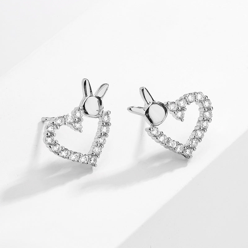 Women's Rabbit Ear Copper White Gold-plated Earrings-Jewearrings