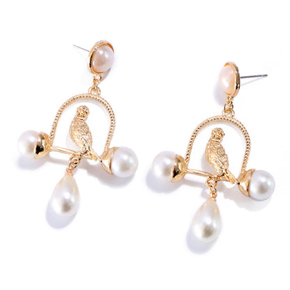 Vintage Birdcage Pearl Earrings Earrings Japan And South Korea-Jewearrings