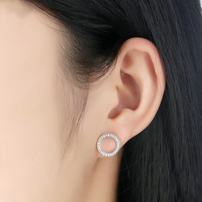 Round sterling silver earrings-Jewearrings