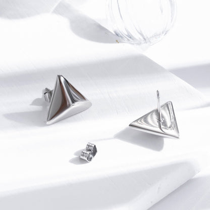 Women's Metal Triangle Stainless Steel Simple Fashion Hundred Stud Earrings-Jewearrings