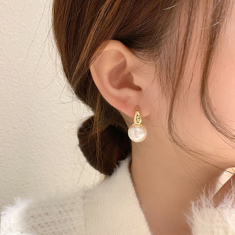 Large Pearl Earrings Simple Double-sided Ear Clip-Jewearrings