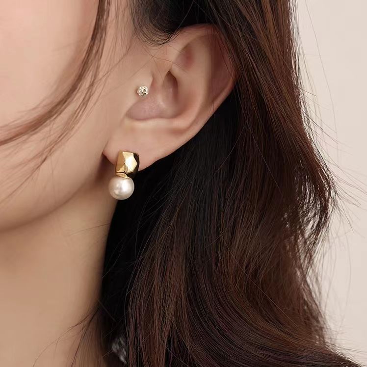 Women's Metal High-grade Temperamental Pearl Stud Earrings-Jewearrings