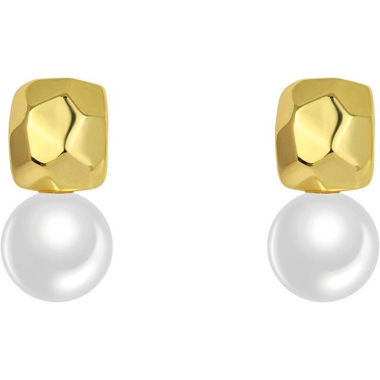 Women's Metal High-grade Temperamental Pearl Stud Earrings-Jewearrings