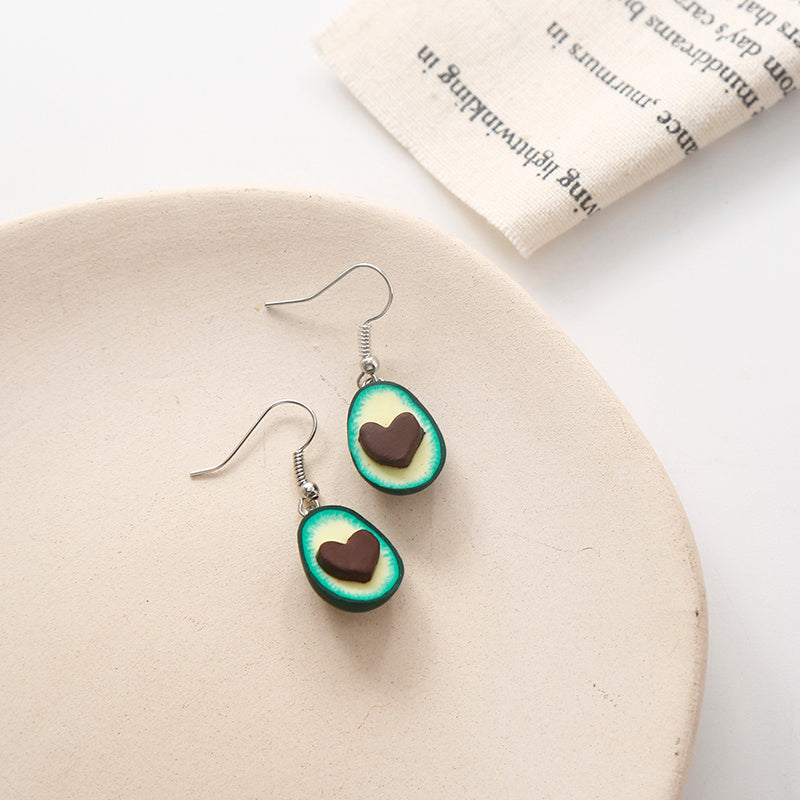 Green forest earrings vintage avocado green ear clip-Jewearrings