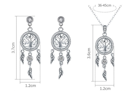 Earrings Europe and the United States cross-border explosion models s925 sterling silver life tree dream catcher anti-allergic temperament ladies earrings SCE457-Jewearrings