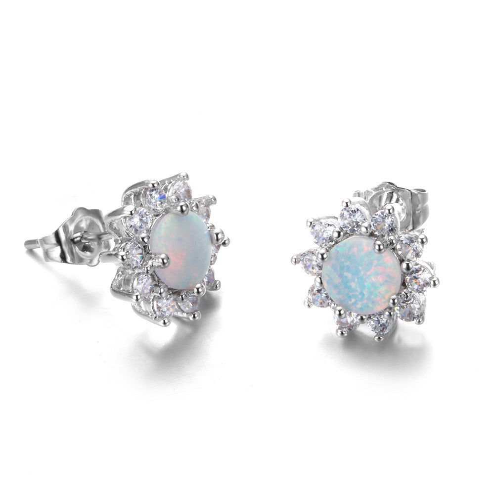 Zircon Stud Earrings in Sterling Silver 925 Earrings-Jewearrings