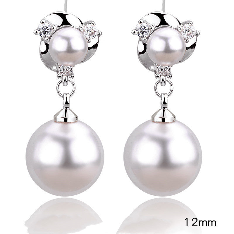 Style Tassel Clip Sterling Silver Pearl Earrings For Women-Jewearrings