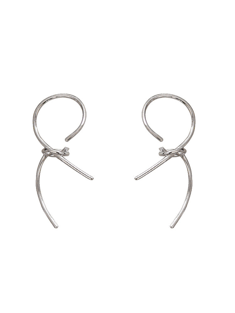 Women's Fashion S925 Sterling Silver Ribbon Stud Earrings-Jewearrings