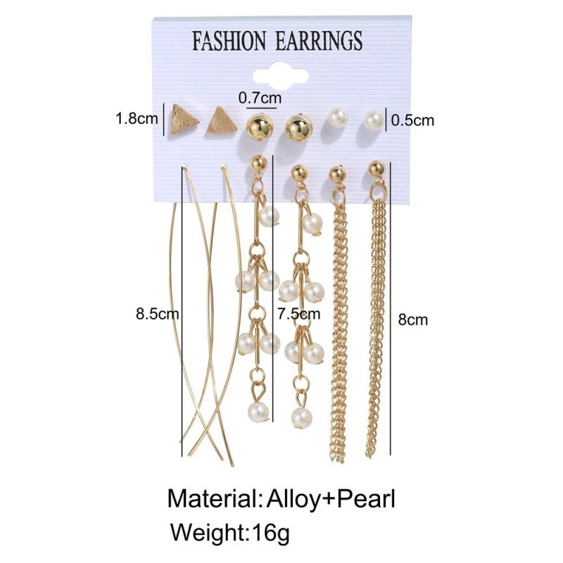 17KM Fashion Pearl Hoop Earrings Set-Jewearrings