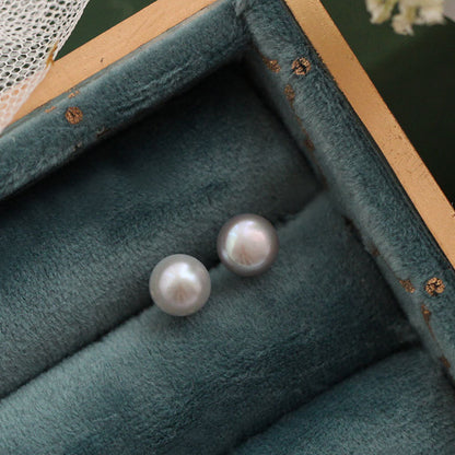 Sterling Silver S925 Natural Freshwater Small Pearl Earrings Female-Jewearrings