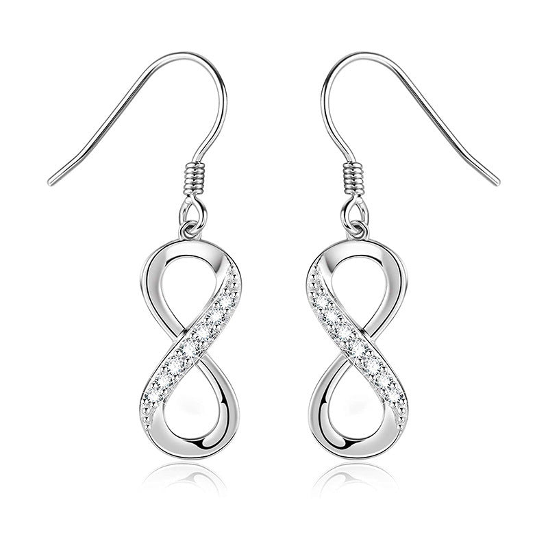 S925 Sterling Silver figure-8 temperament personalized Earrings-Jewearrings